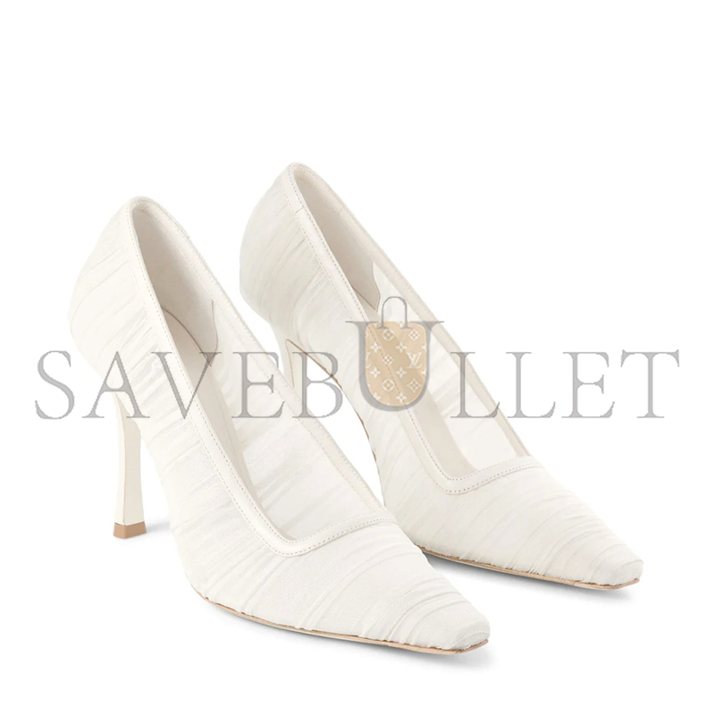 Ji*y Ch* lotta 100 ivory tulle and nappa pumps lotta100ivw